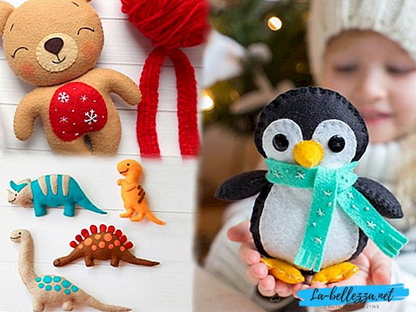 Toys made of felt with hands with patterns for beginners