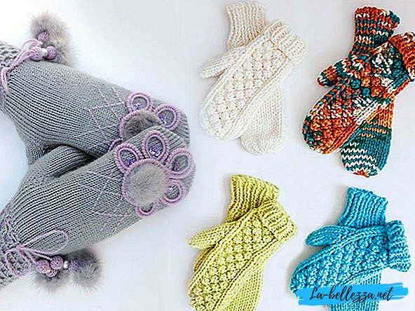 Knit mittens scheme and description of knitting for beginners