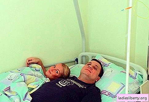 Anastasia Volochkova låg tillsammans i sin älskade på en sjukhussäng
