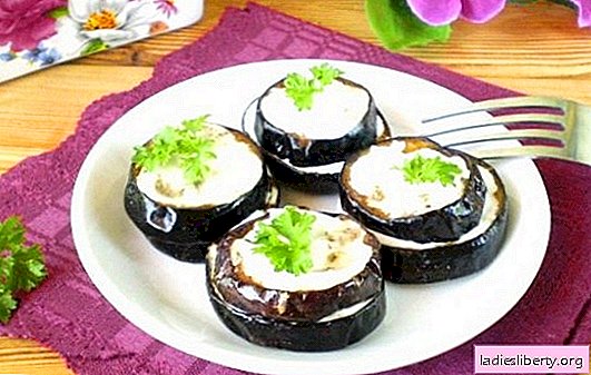 Aubergine met mayonaise - koken, rusten. Gebakken aubergine met mayonaise, tomaat, champignons en kaas - eenvoudige en smakelijke opties