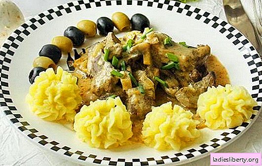 Beef stroganoff from the liver - the most delicate offal in the sauce. Beef stroganoff recipes from the liver: beef, veal, pork