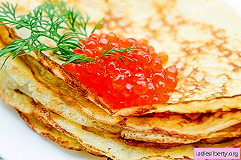 Pancakes for Maslenitsa with caviar - a step by step recipe with photos