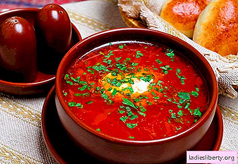 Borscht hijau, merah, kurus, Ukraine - resipi terbaik. Cara sup masak dengan enak dengan kacang, cendawan, limau dalam periuk perlahan.
