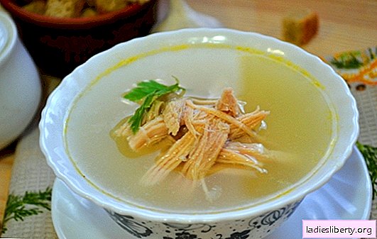 Turkey broth is the basis of diet food. Recipes for turkey broth with meatballs, semolina, dumplings, omelette, vegetables