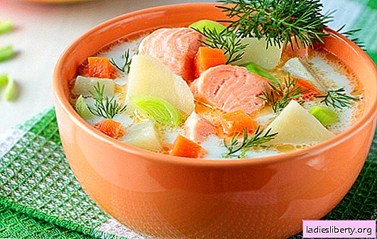 Soups of red fish - like adults and children. Step by step recipes for delicious red fish soups: salmon, salmon, pink salmon
