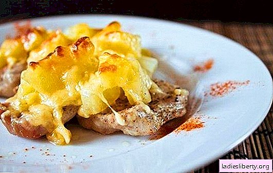 What could be more delicious than meat fillet with pineapples in the oven? Recipes of fillet dishes with pineapples in the oven (chicken, fish, pork)