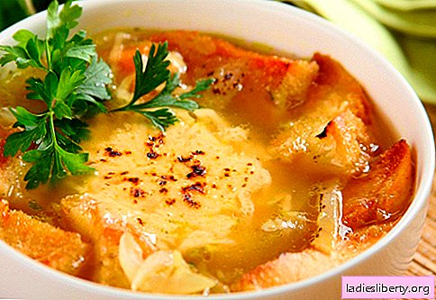 Soupe à l'oignon à la française - recettes éprouvées. Comment bien et savoureux cuire la soupe à l'oignon français.