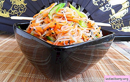 Funchoza with carrots - oriental notes in the ordinary menu. Fungose ​​recipes with carrots and meat, onions, peppers, cucumbers, cabbage