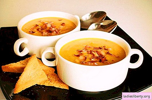 Soupe de purée de pois - familière depuis l'enfance. Recettes simples et originales de purée de soupe aux pois: avec bacon, poitrine, parmesan