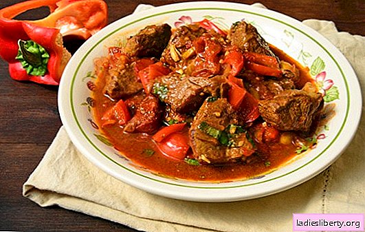 Pork goulash in a pan - tender meat in gravy! Recipes of delicious pork goulash in a pan with vegetables
