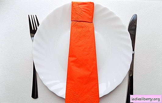 How to fold a serving napkin in the form of a tie (photo): simple and tasteful. Master class: step by step we fold a napkin in the form of a tie
