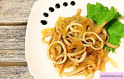 Fried squid with onions - affordable exotic treat. Recipes fried squid with onion in sour cream