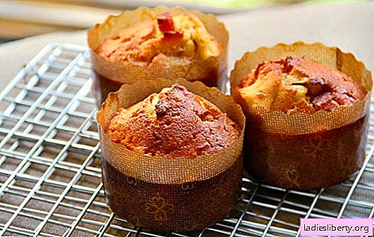 Sauerrahm Cupcake - eleganter Geschmack nach englischer Art. Die besten Ideen für Rezepte für Muffins auf Sauerrahm: mit Beeren, kandierten Früchten, Schokolade
