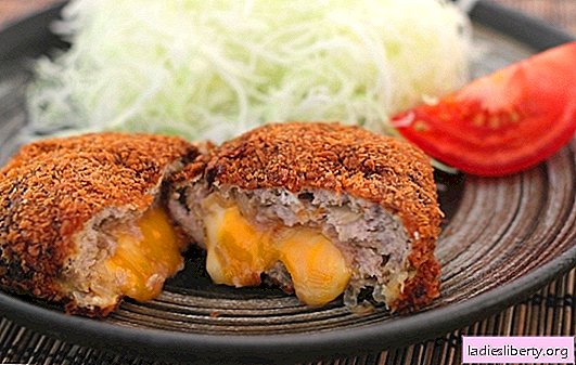 Minced meat patties with cheese - a gentle addition to a side dish with a creamy taste. Minced meat patties with cheese inside