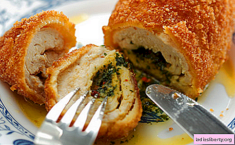 Chicken Kiev - parhaat reseptit. Kuinka valmistaa kypsennetyt ruoat oikein ja maukasti.