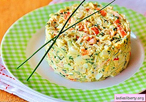 Crab salad with cucumber - proven cooking recipes. How to cook a crab salad with cucumber.