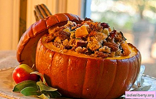 Who can be more beautiful - a dinner of pumpkin, baked whole. Sweet, cheese, vegetable and hearty filling in a pumpkin, baked whole