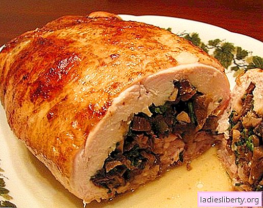 Pollo relleno de champiñones - las mejores recetas. Cómo cocinar correctamente y sabroso los champiñones rellenos de pollo.