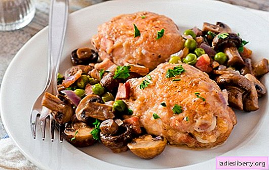 Poulet aux champignons est la meilleure façon de cuire la viande pour la garniture. Comment faire cuire le poulet aux champignons (recette pas à pas)