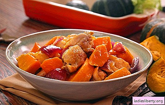 Chicken with pumpkin in the oven - poultry dishes without unnecessary trouble. Bake whole or sliced ​​chicken with pumpkin in the oven
