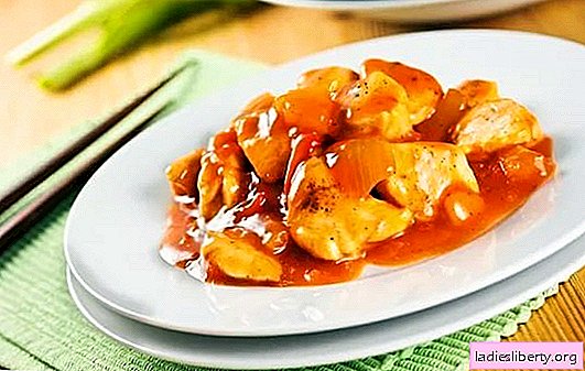 El pollo en salsa china es simple y oriental. Cocinamos platos exóticos de pollo en salsa china en casa.