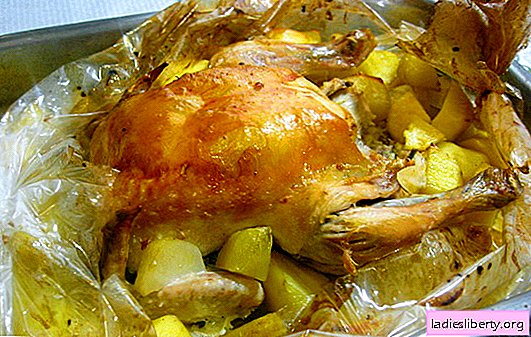 Chicken sleeve with potatoes in the oven - super-easy! Recipes chicken in the sleeve with potatoes in the oven whole and slices
