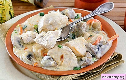 Chicken fillet with mushrooms - a strong combination! Recipes of different dishes from chicken with champignons