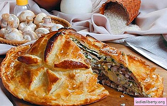 Kurnik with rice - a traditional hearty pie. The best recipes for making a henhouse with rice, mushrooms, cheese