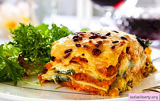 Lasagna with cheese is another piece, señora! Recipes of various lasagna with cheese and ham, mushrooms, tomatoes, chicken