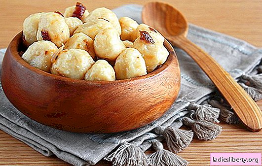 Lat dumplings med poteter: hovedingrediensene, prinsippene for tilberedning. Oppskrifter av deilige late klatter med poteter