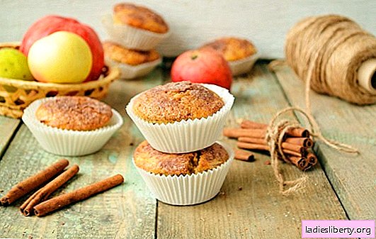 Muffins aux pommes - cuisiner rapidement, manger instantanément! Recettes simples pour muffins au beurre et diète aux pommes
