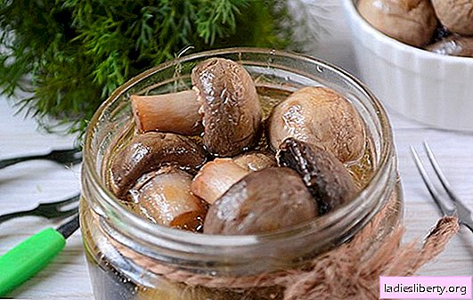Acar jamur instan: rahasia cuka marinade. Foto selangkah demi selangkah dari jamur acar