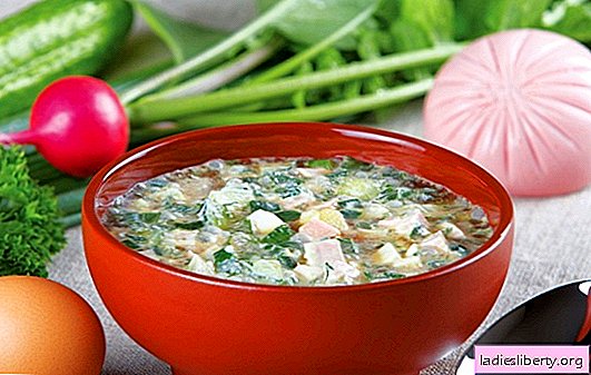 Classic okroshka with sausage on kvass: with sour cream, kefir, juice. Simple recipes for classic okroshka with kvass sausage
