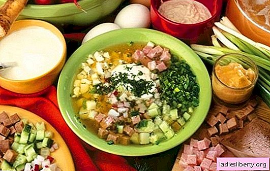 Okroshka on the water - a delicious cold soup. Okroshka recipes on the water with vinegar, sour cream, mayonnaise