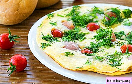 Omelette aux saucisses - un petit-déjeuner simple et copieux! Cuire de délicieuses omelettes avec des saucisses au four, au micro-ondes, dans la cocotte et dans une casserole