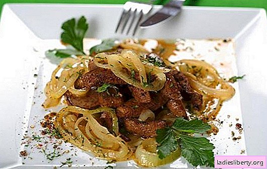 Hígado de res con cebolla: ¡cocina rápidamente! Varias recetas de hígado de res con cebollas y zanahorias, crema agria, papas