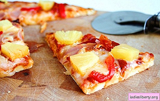 Ананас пица - италиански пай с екзотичен вкус! Готвене на различни пици с ананаси: солени, пикантни, сладки