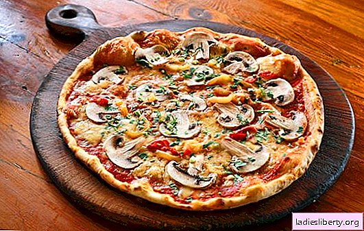 Pizza jauhelihalla ja sienillä: perinteiset ja alkuperäiset reseptit. Kotitekoinen pizza jauhelihaa ja sieniä - parhaat vaihtoehdot