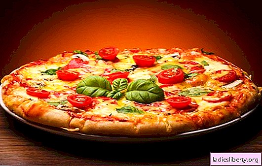 Pizza with cheese and tomatoes is different and very tasty! Recipes fast and original pizza with cheese and tomatoes