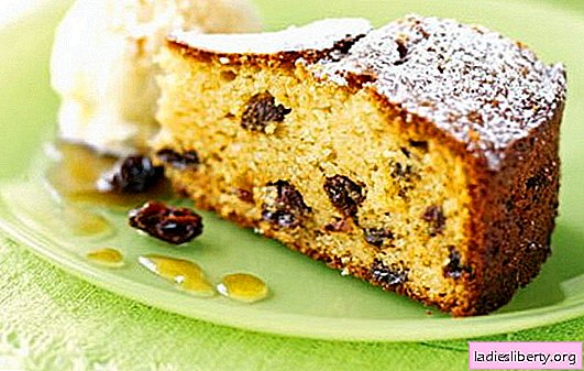 Pastel con pasas - ¡definitivamente tiene un toque especial! Recetas para pasteles caseros con pasas y manzanas, nueces, albaricoques secos, arroz, requesón