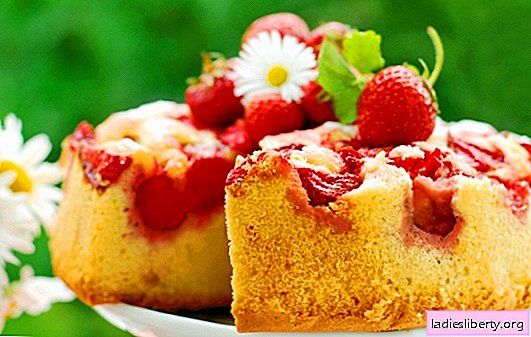 Ein Kuchen mit Erdbeeren in Eile - das ist so flink! Rezepte der schnellsten geschlagenen Erdbeerkuchen