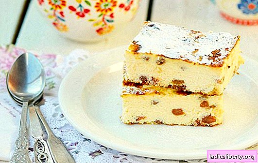 Useful and nourishing cottage cheese casserole with raisins. The best recipes for cottage cheese casserole with raisins, semolina, fruit