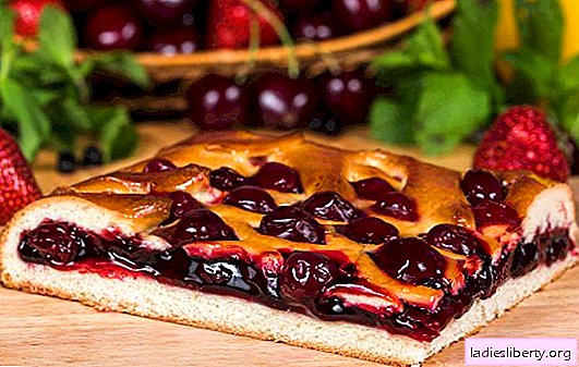 A simple cherry pie is a quick and tasty pastry. Making a simple cherry pie: a young housewife can do this too
