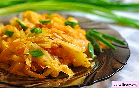 Ragout med kål och potatis i en långsam spis är en hälsosam hälsosam maträtt. Receptgryta med kål och potatis från olika typer av kål