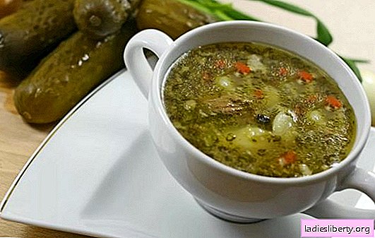 Rassolnik: une recette étape par étape pour une soupe délicieuse. Cornichons classiques, maigres et autres, recettes étape par étape, trucs et astuces