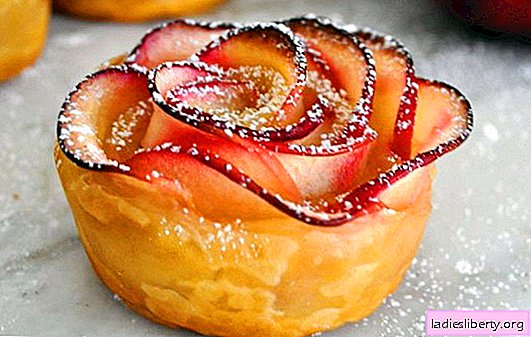 Roses from puff pastry with apples - decoration of the festive table. We surprise guests with puff roses with apples