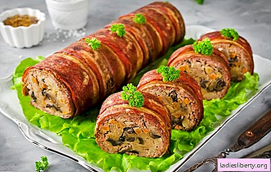 Minced meat roll with mushrooms in the oven - a fragrant and satisfying snack. A selection of the best recipes for minced meat roll with mushrooms in the oven