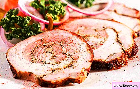 Roulé de porc bouilli - budget et efficace. Les principes de la cuisson du pain de porc bouilli: simple et farci