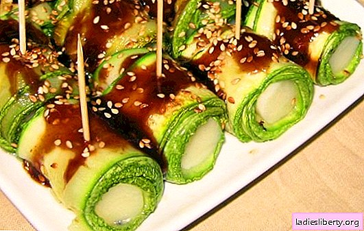 Zucchini rolls with cheese - beauties! Recipes of various rolls of zucchini with cheese for an elegant table