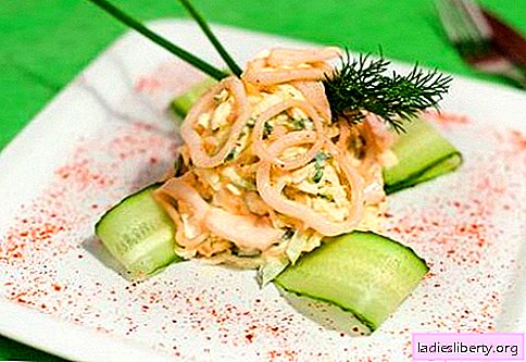 Salade de calamars aux recettes de cuisine éprouvées. Comment faire cuire la salade de calmar à l'oeuf.
